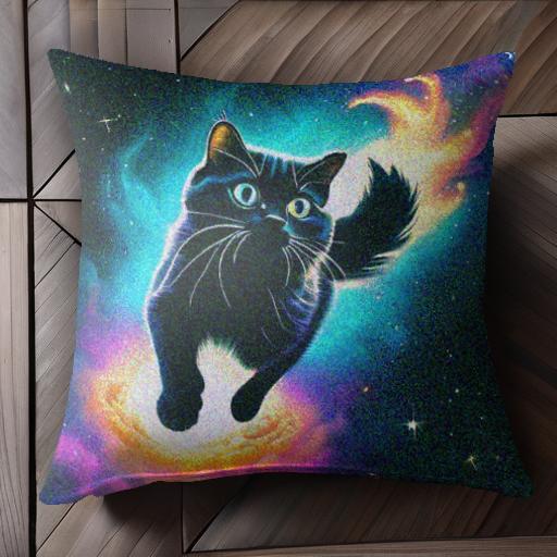 宇宙 ネコ 星 オーロラ ファンタジー クッションカバー 45×45cm アニマル柄 おしゃれ 可愛い クッション本体付き 正方形 宇宙 ネコ 星 オーロラ ファンタジー クッションカバー 45×45cm アニマル柄 おしゃれ 可愛い クッション本体付き 正方形