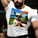 Tシャツ メンズ キッズ 犬ファン 半袖 春夏 プリント カジュアル かわいい 人間用 フィットネス サングラス チワワ ビーチ 日傘 明るい空 海