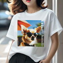 Tシャツ レディース 犬ファン 半袖 春夏 プリント カジュアル かわいい 人間用 フィットネス サングラス チワワ 傘 αστικ ζογκλα
