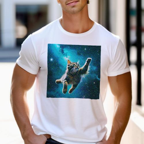 楽天フロントップ楽天市場店Tシャツ メンズ キッズ 犬ファン 半袖 春夏 プリント カジュアル かわいい 人間用 フィットネス 猫 宇宙 星 飛ぶ 瞑想