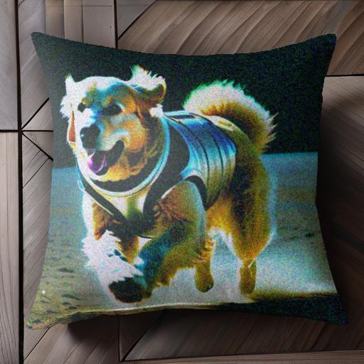 走っている犬 ゴールデンレトリーバー 楽しそうな犬 ビーチ クッションカバー 45×45cm アニマル柄 おし..