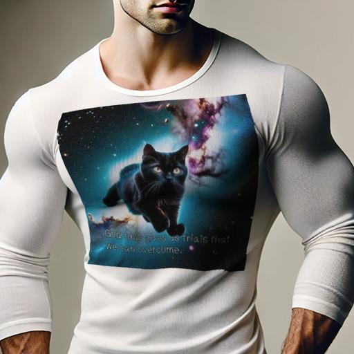 長袖Tシャツ 人間用 メンズ 秋春夏 プリント レジャー アウトドア カジュアル かわいい 宇宙 猫 光 星雲