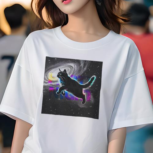 Tシャツ レディース 犬ファン 半袖 春夏 プリント カジュアル かわいい 人間用 フィットネス 猫 宇宙 銀河 夜 パーティー Tシャツ レディース 犬ファン 半袖 春夏 プリント カジュアル かわいい 人間用 フィットネス 猫 宇宙 銀河 夜 パーティー