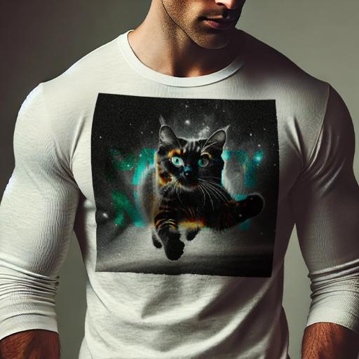 長袖Tシャツ 人間用 メンズ 秋春夏 プリント レジャー アウトドア カジュアル かわいい 猫 パーティー 宇宙