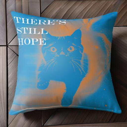 猫 希望 カラフル アート クッションカバー 45×45cm アニマル柄 おしゃれ 可愛い クッション本体付き 正方形