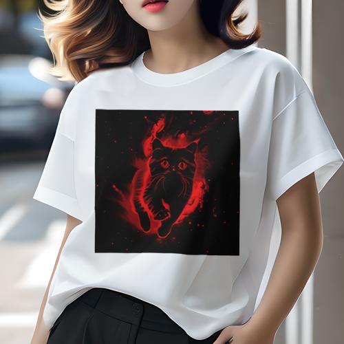 Tシャツ レディース 犬ファン 半袖 春夏 プリント カジュアル かわいい 人間用 フィットネス 猫 宇宙 赤 アート デザイン Tシャツ レディース 犬ファン 半袖 春夏 プリント カジュアル かわいい 人間用 フィットネス 猫 宇宙 赤 アート デザイン