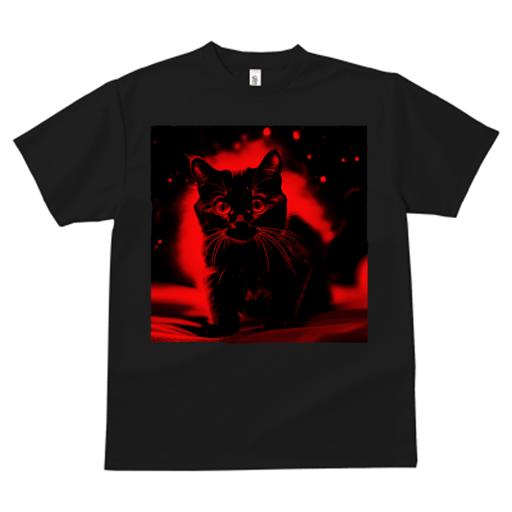 Tシャツ レディース 犬ファン 半袖 春夏 プリント カジュアル かわいい 人間用 フィットネス 猫 赤い 闇 神秘的 輝く目