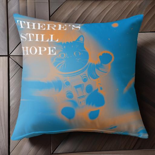 貓 宇宙服 惑星 ファンタジー クッションカバー 45×45cm アニマル柄 おしゃれ 可愛(ài)い クッション本體付き 正方形