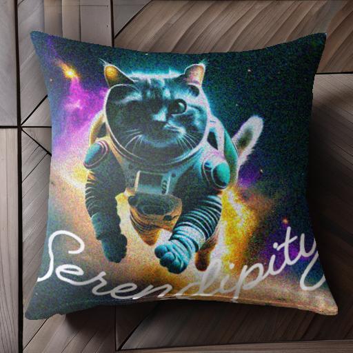 猫 宇宙 宇宙服 カラフル サプライズ クッションカバー 45×45cm アニマル柄 おしゃれ 可愛い クッショ..