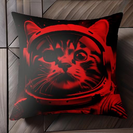 猫 宇宙服 宇宙 SF クッションカバー 45×45cm アニマル柄 おしゃれ 可愛い クッション本体付き 正方形