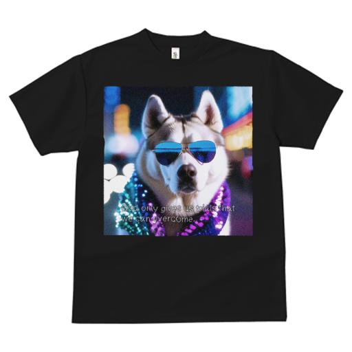 Tシャツ レディース 犬ファン 半袖 春夏 プリント カジュアル かわいい 人間用 フィットネス サングラス シベリアンハスキー 夜景 スカーフ