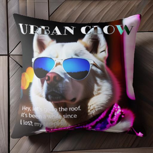 サングラス その他 紫色のマフラー 星柄の飾り 夜の背景 クッションカバー 45×45cm アニマル柄 おしゃれ 可愛い クッション本体付き 正方形