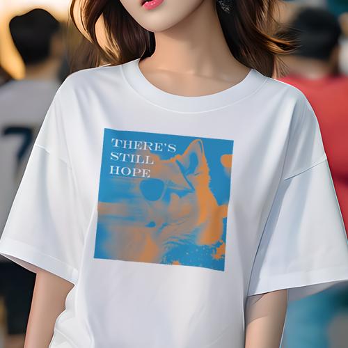 Tシャツ レディース 犬ファン 半袖 春夏 プリント カジュアル かわいい 人間用 フィットネス サングラス ハスキー テキスト 希望(4)