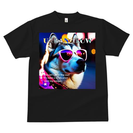 Tシャツ レディース 犬ファン 半袖 春夏 プリント カジュアル かわいい 人間用 フィットネス サングラス ハスキー ネオン 夜景 カラフル モダン