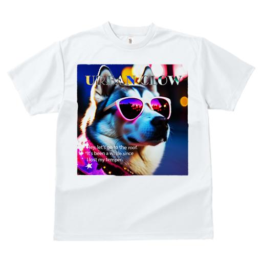 Tシャツ レディース 犬ファン 半袖 春夏 プリント カジュアル かわいい 人間用 フィットネス サングラス ハスキー ネオン 夜景 カラフル モダン