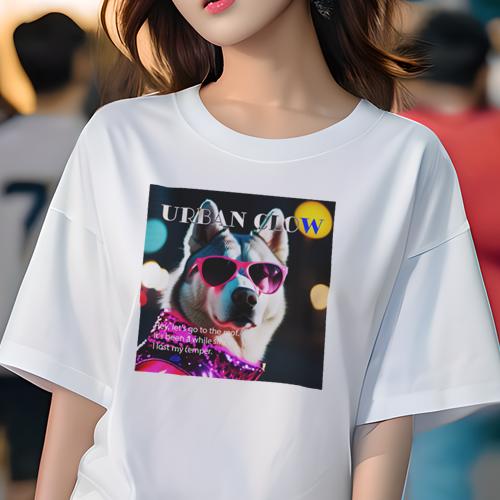 Tシャツ レディース 犬ファン 半袖 春夏 プリント カジュアル かわいい 人間用 フィットネス サングラ..