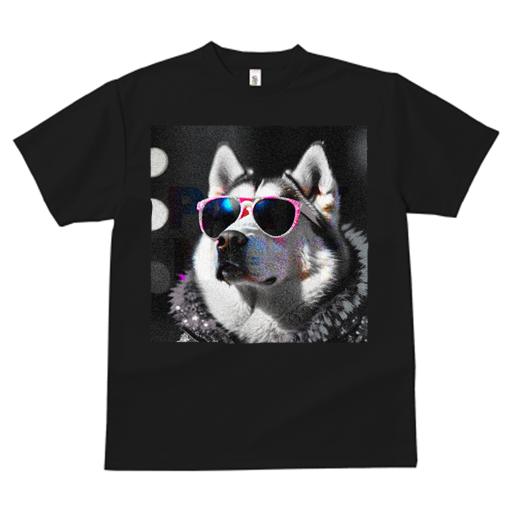 Tシャツ レディース 犬ファン 半袖 春夏 プリント カジュアル かわいい 人間用 フィットネス サングラス シベリアンハスキー 派手 パーティー