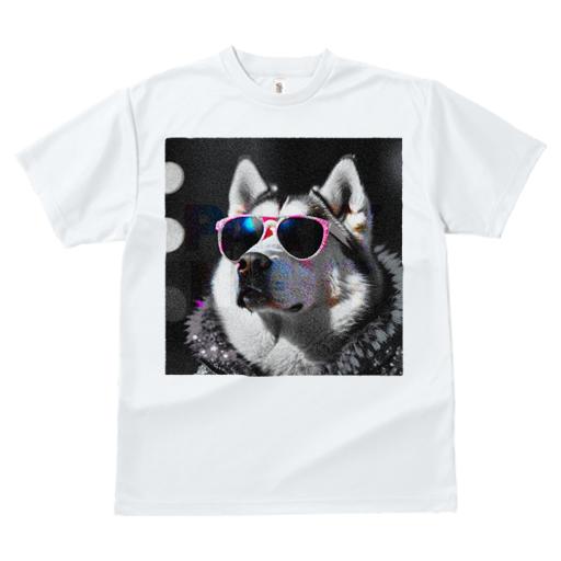 Tシャツ レディース 犬ファン 半袖 春夏 プリント カジュアル かわいい 人間用 フィットネス サングラス シベリアンハスキー 派手 パーティー