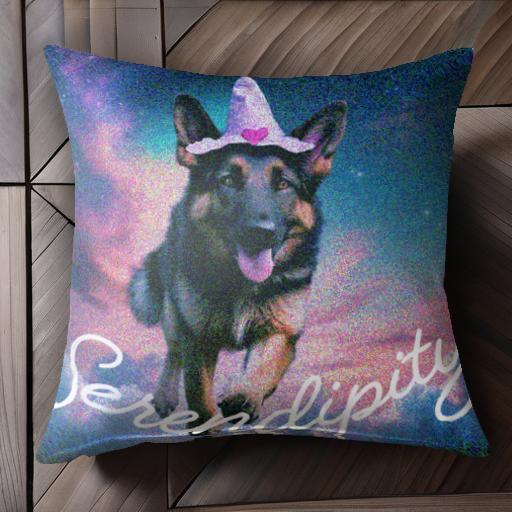 帽子 ジャーマンシェパードドッグ 星 宇宙 夢 幻想 クッションカバー 45×45cm アニマル柄 おしゃれ 可..