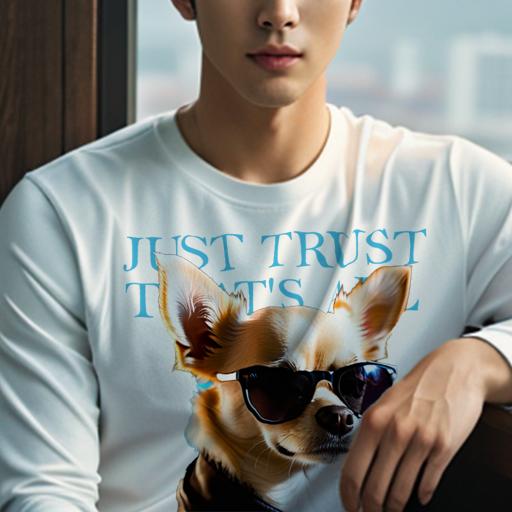 長袖Tシャツ 人間用 メンズ 秋春夏 プリント レジャー アウトドア カジュアル かわいい サングラス チワワ