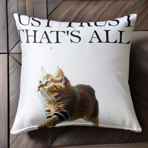猫 信頼 シンプル かわいい ペット クッションカバー 45×45cm アニマル柄 おしゃれ 可愛い クッション本体付き 正方形