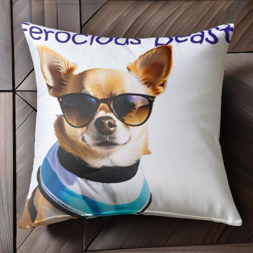 サングラス チワワ スカーフ クッションカバー 45×45cm アニマル柄 おしゃれ 可愛い クッション本体付..