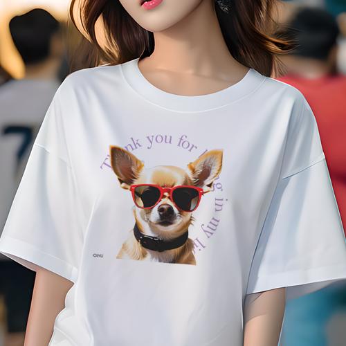 Tシャツ レディース 犬ファン 半袖 春夏 プリント カジュアル かわいい 人間用 フィットネス サングラ..