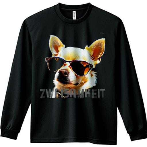 長袖Tシャツ 人間用 メンズ 秋春夏 プリント レジャー アウトドア カジュアル かわいい サングラス チワワ テキスト