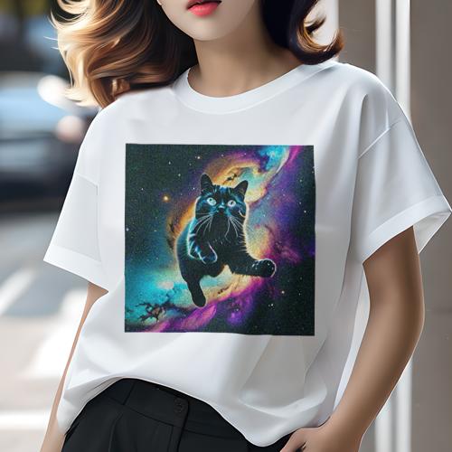 Tシャツ レディース 犬ファン 半袖 春夏 プリント カジュアル かわいい 人間用 フィットネス 宇宙 猫 ..