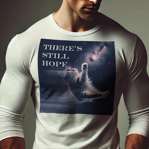 長袖Tシャツ 人間用 メンズ 秋春夏 プリント レジャー アウトドア カジュアル かわいい 猫 宇宙 希望