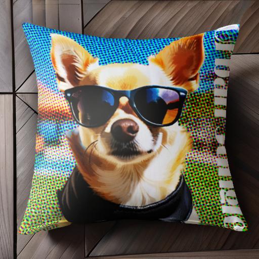 サングラス チワワ アーバンジャングル グラフィックデザイン クッションカバー 45×45cm アニマル柄 お..