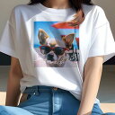Tシャツ レディース 犬ファン 半袖 春夏 プリント カジュアル かわいい 人間用 フィットネス サングラス チワワ ビーチパラソル 海 夏