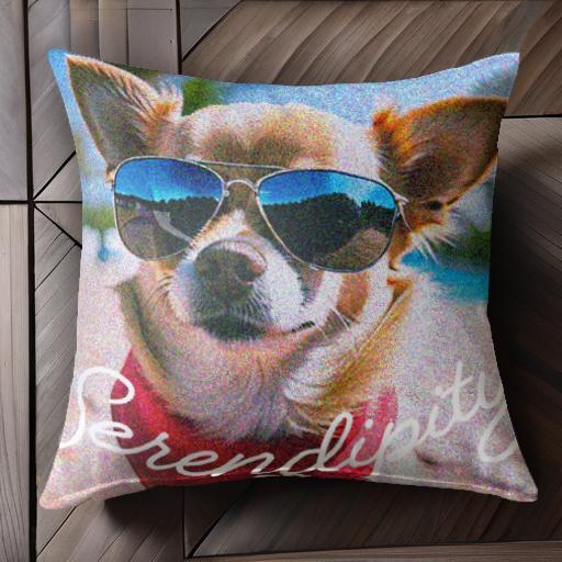 サングラス チワワ ビーチ 赤いスカーフ 青空 クッションカバー 45×45cm アニマル柄 おしゃれ 可愛い ..