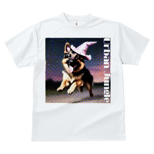 Tシャツ レディース 犬ファン 半袖 春夏 プリント カジュアル かわいい 人間用 フィットネス ハロウィン ジャーマンシェパードドッグ 帽子 ピクセルアート