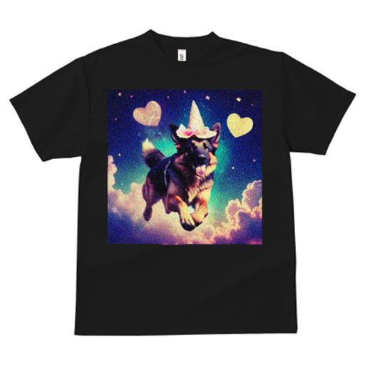 Tシャツ レディース 犬ファン 半袖 春夏 プリント カジュアル かわいい 人間用 フィットネス 雲 ジャーマンシェパードドッグ ハート 帽子