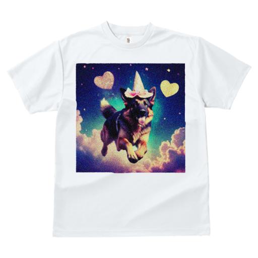 Tシャツ レディース 犬ファン 半袖 春夏 プリント カジュアル かわいい 人間用 フィットネス 雲 ジャーマンシェパードドッグ ハート 帽子
