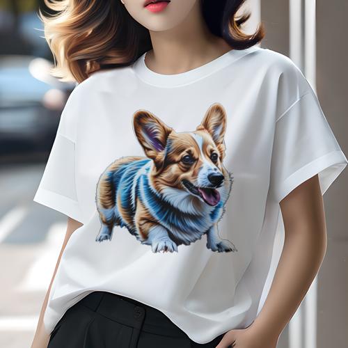 Tシャツ レディース 犬ファン 半袖 春夏 プリント カジュアル かわいい 人間用 フィットネス コーギー