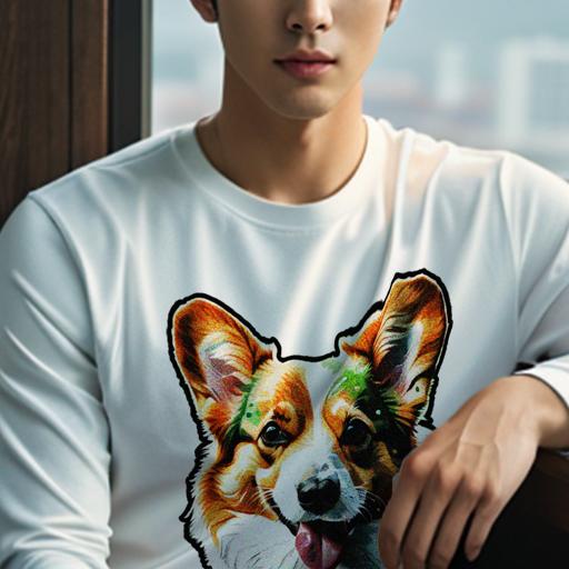長袖Tシャツ 人間用 メンズ 秋春夏 プリント レジャー アウトドア カジュアル かわいい コーギー