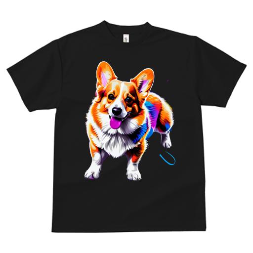Tシャツ レディース 犬ファン 半袖 春夏 プリント カジュアル かわいい 人間用 フィットネス 色鮮やか コーギー アート ポップアート ハッピー カラフル