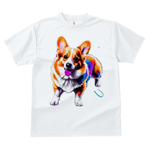 Tシャツ レディース 犬ファン 半袖 春夏 プリント カジュアル かわいい 人間用 フィットネス 色鮮やか コーギー アート ポップアート ハッピー カラフル