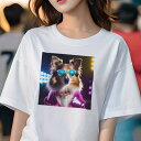 Tシャツ レディース 犬ファン 半袖 春夏 プリント カジュアル かわいい 人間用 フィットネス クッションカバー 45×45cm アニマル柄 おしゃれ 可愛い クッション本体付き