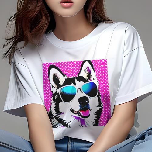 Tシャツ レディース 犬ファン 半袖 春夏 プリント カジュアル かわいい 人間用 フィットネス クッションカバー 45×45cm アニマル柄 おしゃれ 可愛い クッション本体付き Tシャツ レディース 犬ファン 半袖 春夏 プリント カジュアル かわいい 人間用 フィットネス クッションカバー 45×45cm アニマル柄 おしゃれ 可愛い クッション本体付き