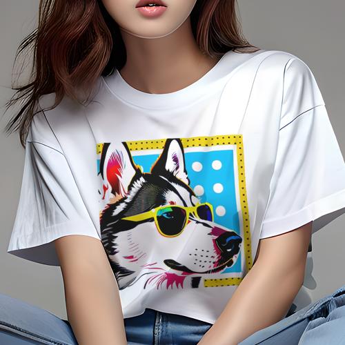 Tシャツ レディース 犬ファン 半袖 春夏 プリント カジュアル かわいい 人間用 フィットネス クッションカバー 45×45cm アニマル柄 おしゃれ 可愛い クッション本体付き Tシャツ レディース 犬ファン 半袖 春夏 プリント カジュアル かわいい 人間用 フィットネス クッションカバー 45×45cm アニマル柄 おしゃれ 可愛い クッション本体付き