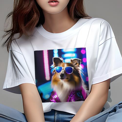 Tシャツ レディース 犬ファン 半袖 春夏 プリント カジュアル かわいい 人間用 フィットネス クッショ..