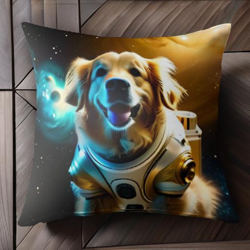 宇宙 ゴールデンレトリバー 宇宙服 犬 星雲 SF クッションカバー 45×45cm アニマル柄 おしゃれ 可愛い クッション本体付き 正方形 宇宙 ゴールデンレトリバー 宇宙服 犬 星雲 SF クッションカバー 45×45cm アニマル柄 おしゃれ 可愛い クッション本体付き 正方形