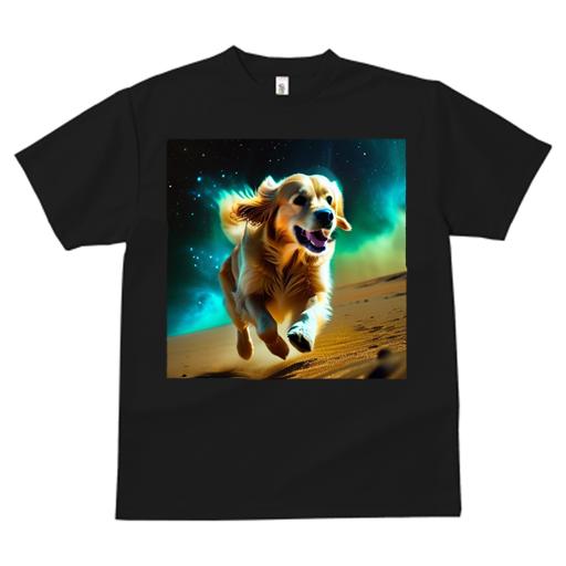 Tシャツ レディース 犬ファン 半袖 春夏 プリント カジュアル かわいい 人間用 フィットネス 宇宙 ゴールデンレトリバー 砂漠 躍動感