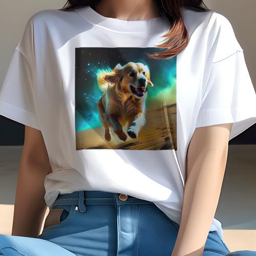 Tシャツ レディース 犬ファン 半袖 春夏 プリント カジュアル かわいい 人間用 フィットネス 宇宙 ゴールデンレトリバー 砂漠 躍動感 Tシャツ レディース 犬ファン 半袖 春夏 プリント カジュアル かわいい 人間用 フィットネス 宇宙 ゴールデンレトリバー 砂漠 躍動感