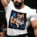 Tシャツ メンズ キッズ 犬ファン 半袖 春夏 プリント カジュアル かわいい 人間用 フィットネス 水しぶき コーギー