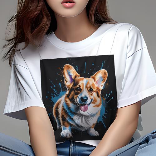 Tシャツ レディース 犬ファン 半袖 春夏 プリント カジュアル かわいい 人間用 フィットネス スプラッ..