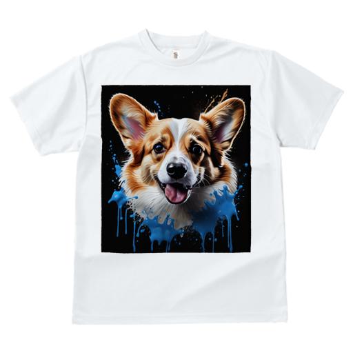 Tシャツ レディース 犬ファン 半袖 春夏 プリント カジュアル かわいい 人間用 フィットネス アート コーギー ペイント スプラッシュ